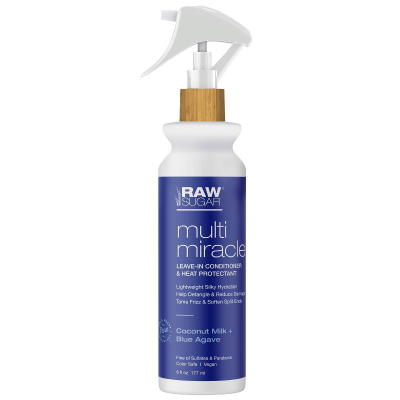 slide 1 of 4, Raw Sugar Coconut Milk and Blue Agave Multi-Miracle Leave-in Heat Protectant & Conditioner - 6 fl oz, 6 fl oz