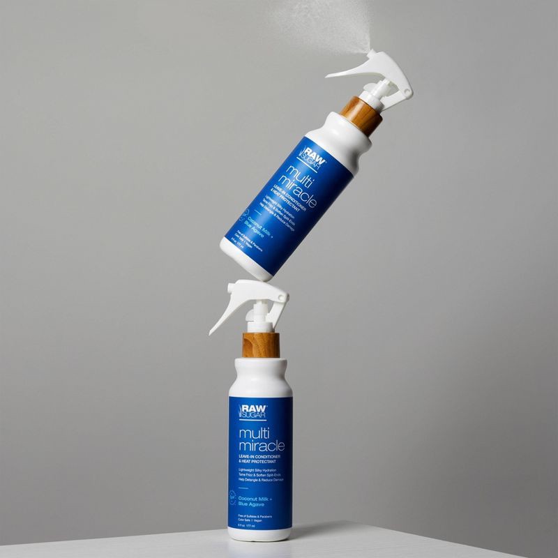 slide 7 of 7, Raw Sugar Multi-Miracle Leave-in Heat Protectant & Conditioner - Coconut Milk and Blue Agave - 6 fl oz, 6 fl oz