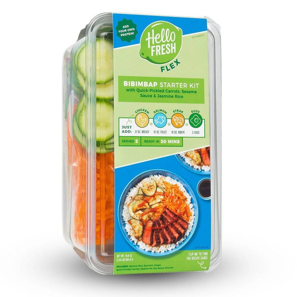 slide 2 of 4, HelloFresh Flex Bibimbap with Pickled Carrots & Jasmine Rice Meal Starter Kit, 19.9 oz