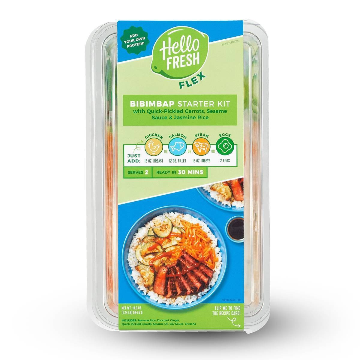 slide 1 of 4, HelloFresh Flex Bibimbap with Pickled Carrots & Jasmine Rice Meal Starter Kit, 19.9 oz