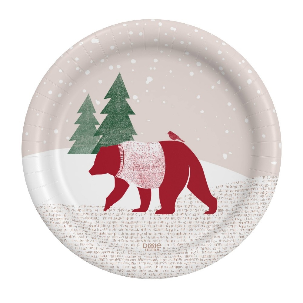 slide 2 of 3, Dixie Ultra 7"; Holiday Plates - Bear, 40 ct
