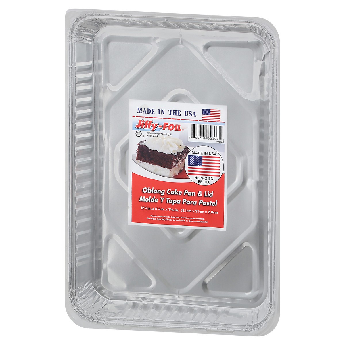 slide 3 of 9, Jiffy-Foil Handi Foil Oblong Cake Pan With Lid, 1 ct