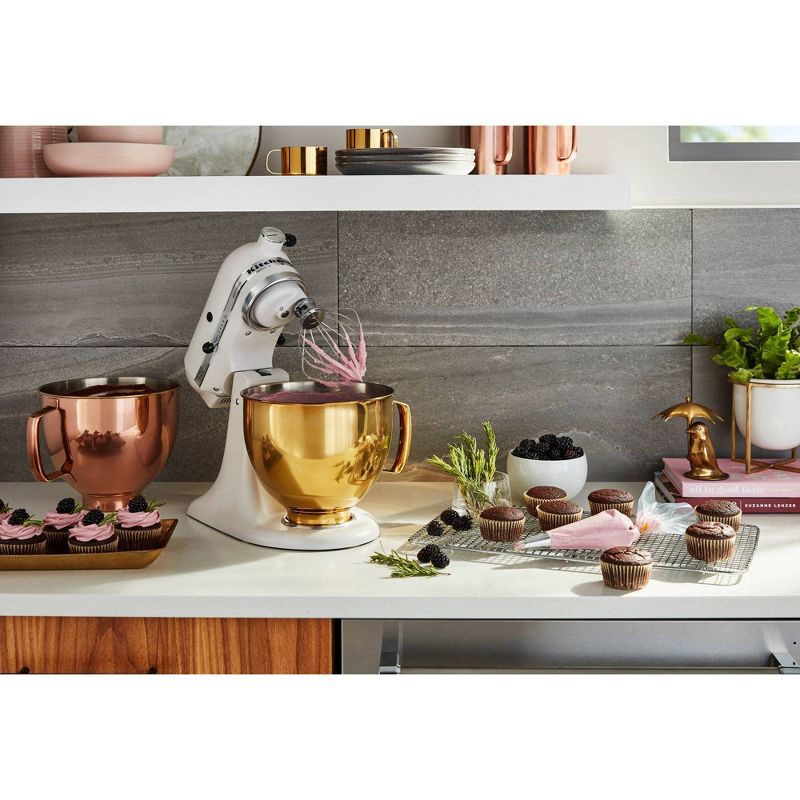 slide 4 of 4, KitchenAid 5qt Radiant Gold Colorfast Finish Stainless Steel Bowl - KSM5SS, 5 qt