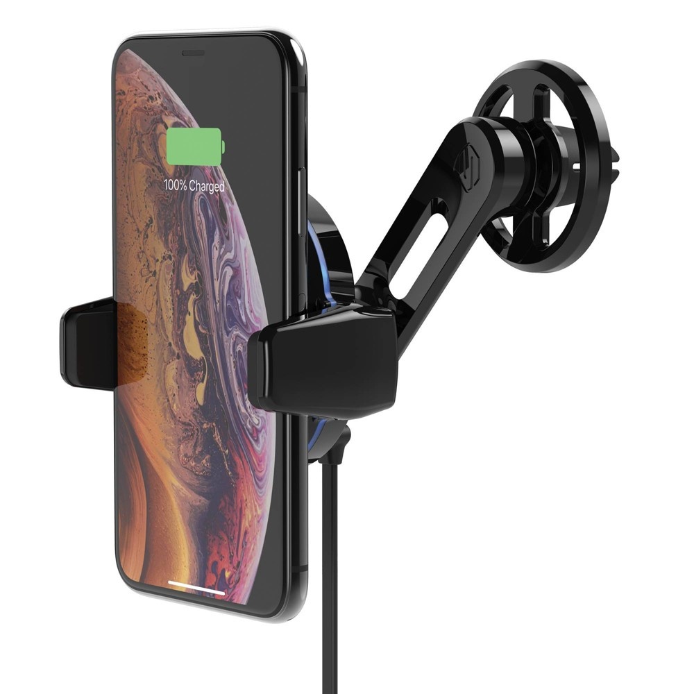 slide 3 of 10, Scosche MagicGrip Vent mount with 10W Qi Charging - Black, 1 ct