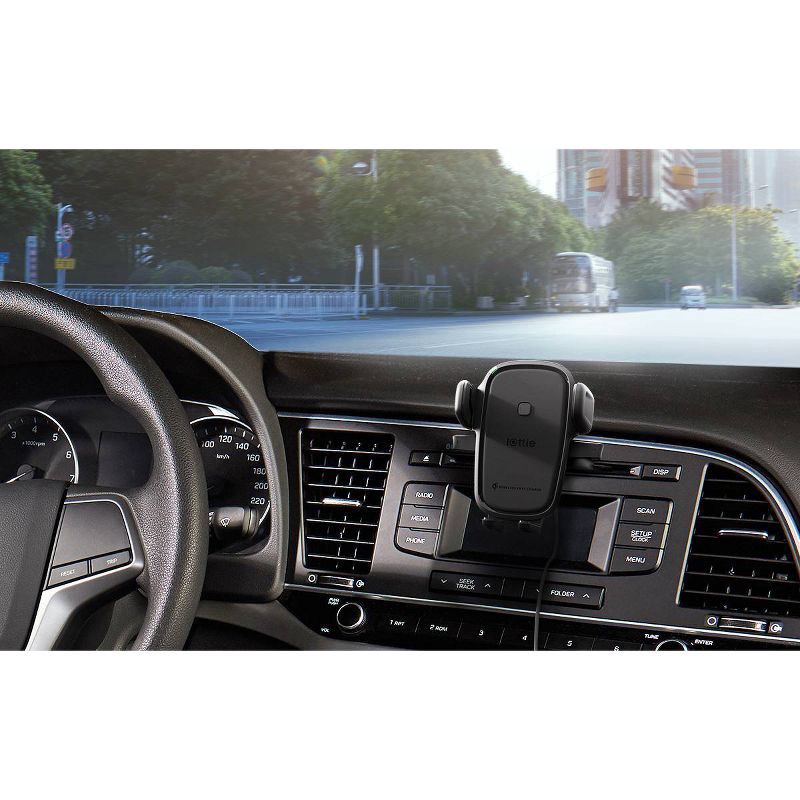 slide 7 of 8, iOttie Easy One Touch Wireless 2 Air Vent/CD with 10W Qi Wireless Charging Mount - Black: Car Phone Holder, Universal Electronics Model Compatibility, 1 ct