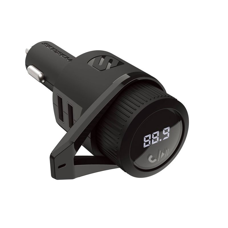 slide 2 of 3, Scosche Bluetooth FM Transmitter (2.4A/12W 2-Port USB-A) - Black: Vehicle Electronics Accessory, 1 ct
