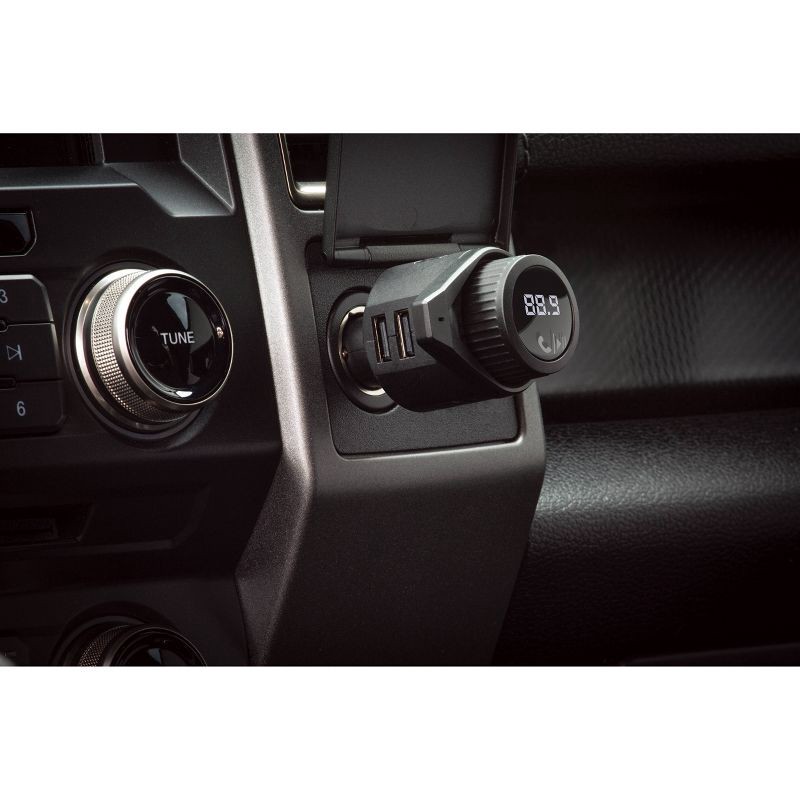 slide 3 of 3, Scosche Bluetooth FM Transmitter (2.4A/12W 2-Port USB-A) - Black: Vehicle Electronics Accessory, 1 ct