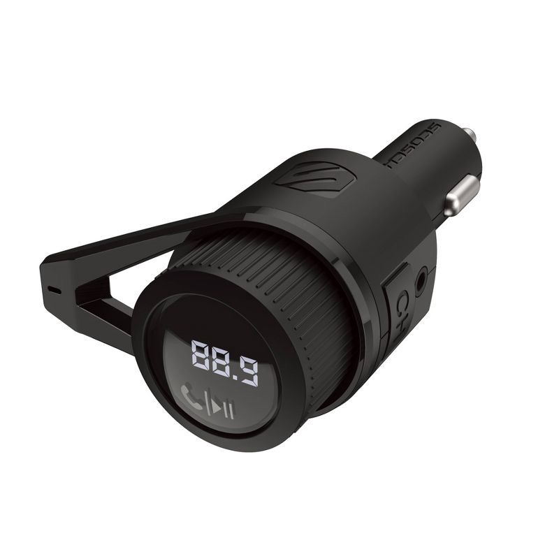 slide 1 of 3, Scosche Bluetooth FM Transmitter (2.4A/12W 2-Port USB-A) - Black: Vehicle Electronics Accessory, 1 ct
