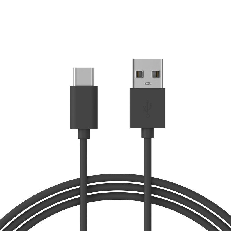 slide 3 of 9, Just Wireless 6' TPU Type-C to USB-A Cable - Gray, 1 ct