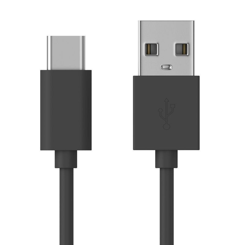 slide 1 of 9, Just Wireless 6' TPU Type-C to USB-A Cable - Gray, 1 ct