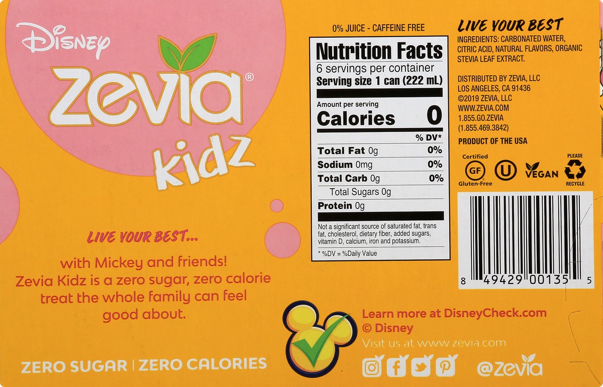 slide 4 of 9, Zevia Kids Zero Sugar Strawberry Lemon Sparkling Drink 6 - 7.5 fl oz Cans, 6 ct