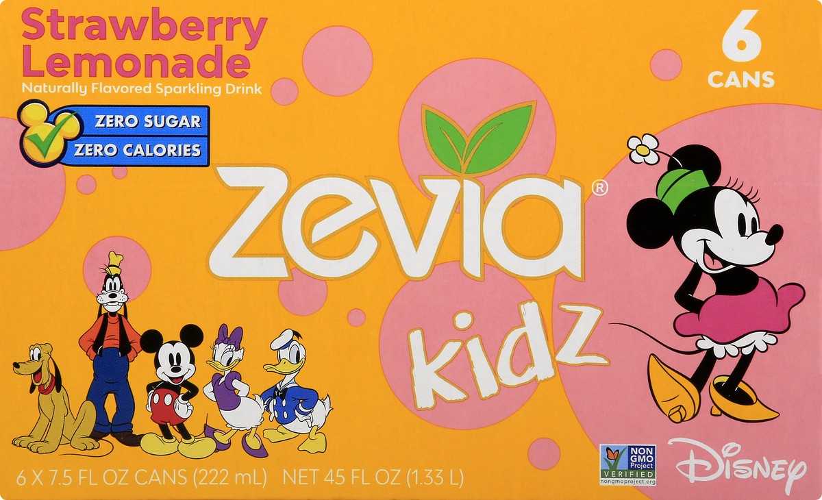 slide 2 of 9, Zevia Kids Zero Sugar Strawberry Lemon Sparkling Drink - 6 ct, 6 ct