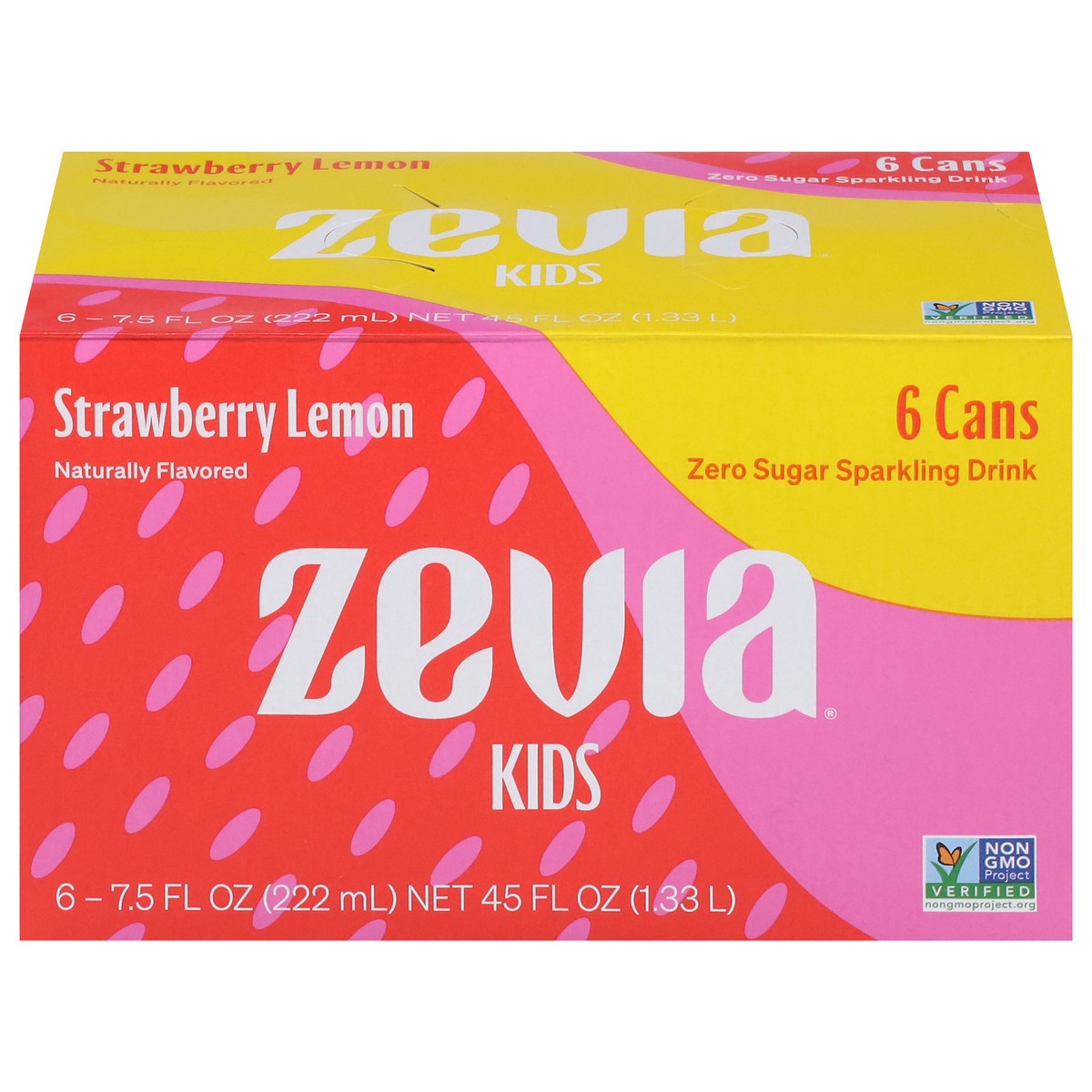slide 1 of 9, Zevia Kids Zero Sugar Strawberry Lemon Sparkling Drink 6 - 7.5 fl oz Cans, 6 ct