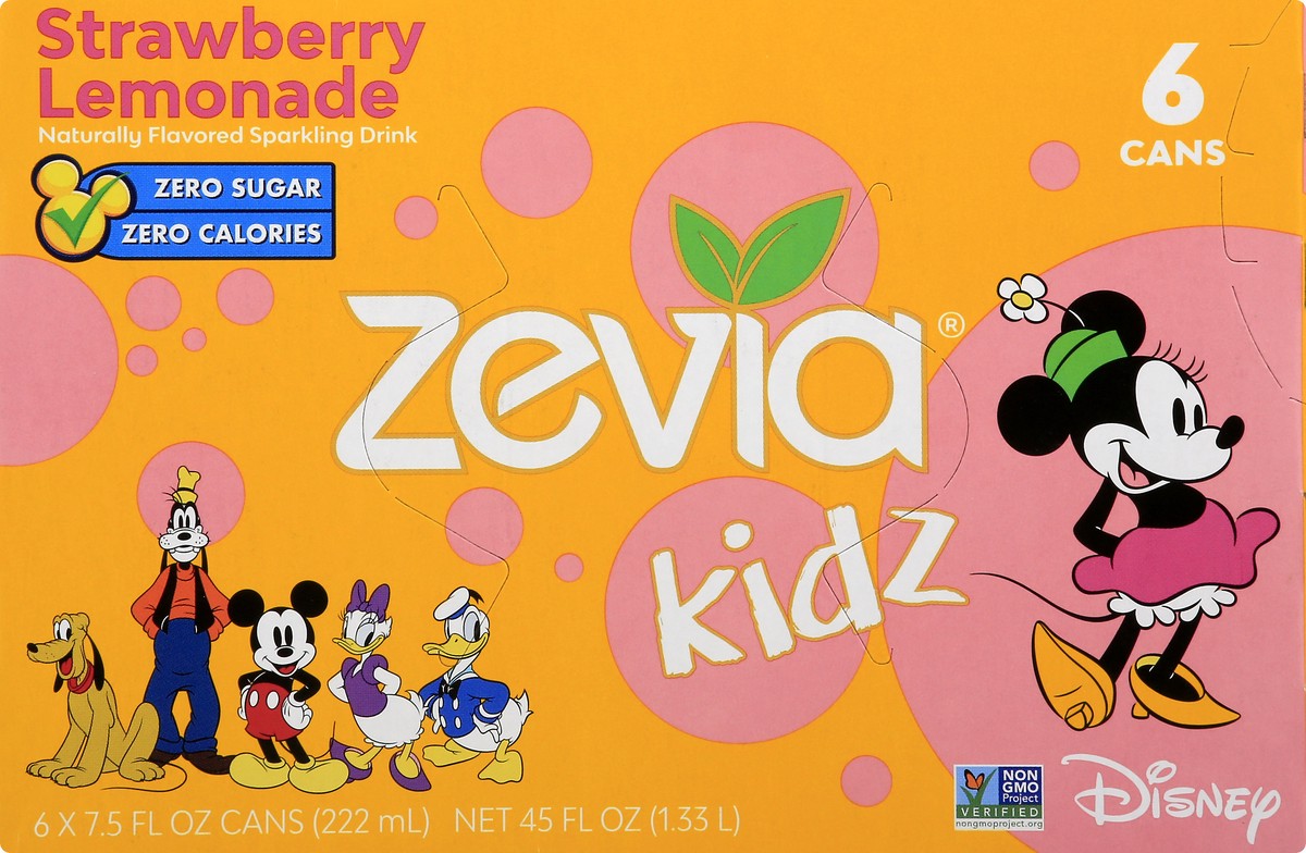 slide 9 of 9, Zevia Kids Zero Sugar Strawberry Lemon Sparkling Drink - 6 ct, 6 ct