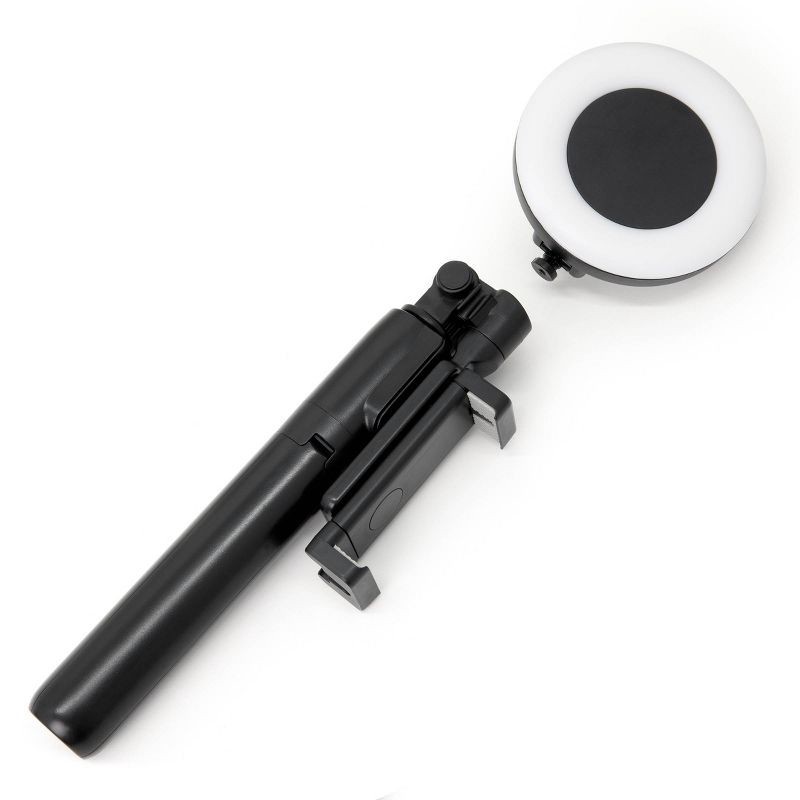 slide 5 of 6, ReTrak Tripod Selfie Stick with LED Ring Light - Black, 1 ct