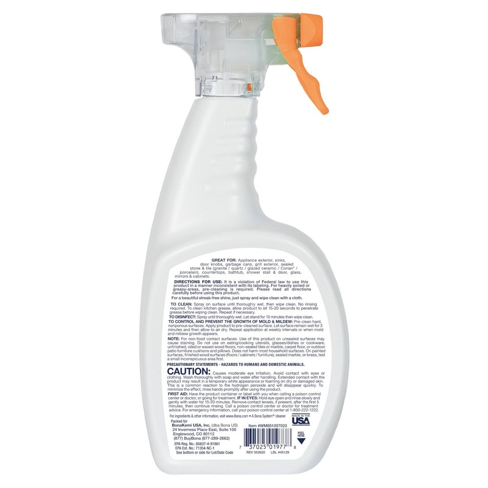 slide 9 of 9, Bona PowerPlus Antibacterial All Purpose Cleaner Spray - Lemon Zest, 22 fl oz