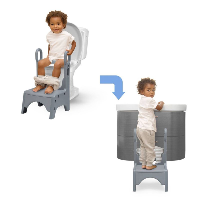 slide 11 of 11, Delta Children Little Jon-EE Adjustable Potty Seat and Step Stool - White/Gray, 1 ct