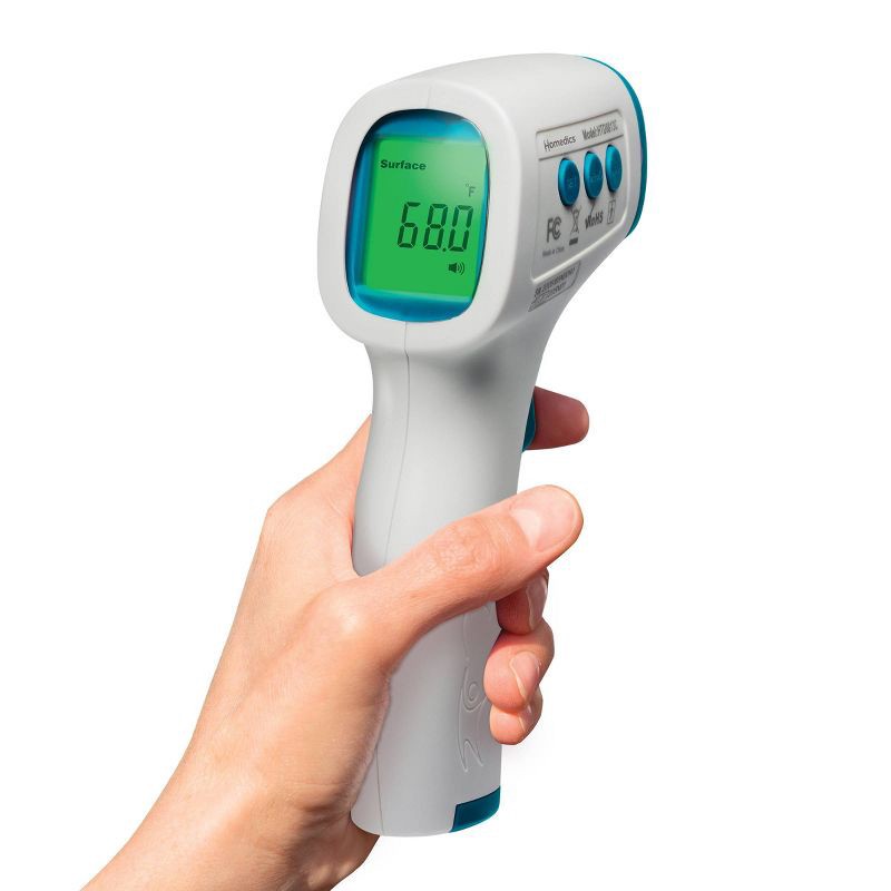 slide 2 of 6, HoMedics No Contact Infrared Digital Thermometer for Body, Food, Liquid, and Room, 1 ct