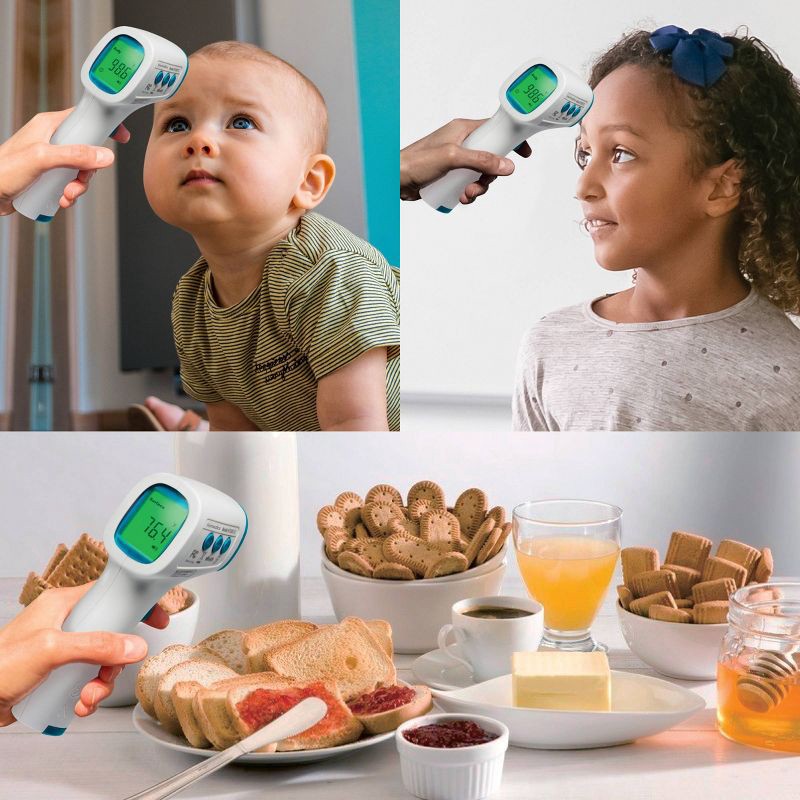 slide 3 of 6, HoMedics No Contact Infrared Digital Thermometer for Body, Food, Liquid, and Room, 1 ct