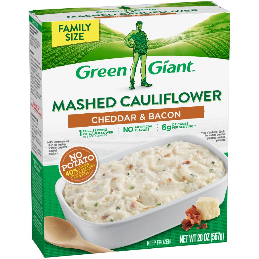 slide 2 of 8, Green Giant Family Size Cheddar & Bacon Mashed Cauliflower 20 oz, 20 oz