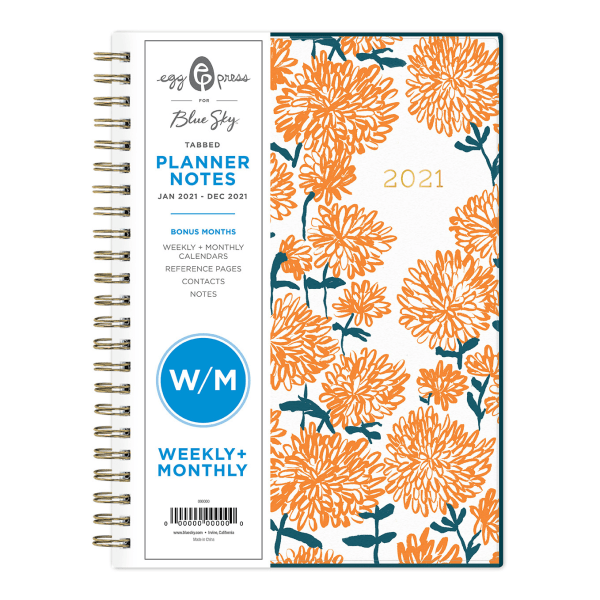 slide 2 of 2, Blue Sky Egg Press Weekly/Monthly Planner, 5-13/16'' X 8-5/8'', Mom Mums, January To December 2021, 121848, 1 ct