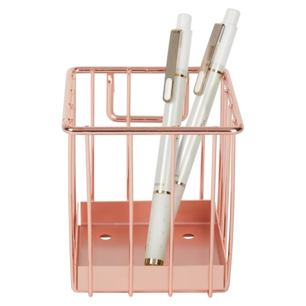 slide 2 of 2, Realspace Rose Gold Wire Hanging Organizer System, Pencil Cup Attachment, 1 ct