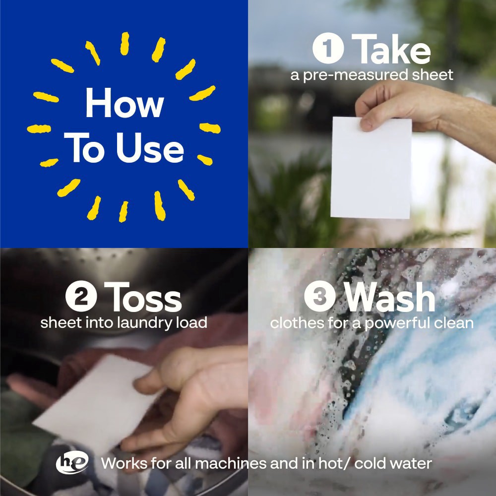 slide 3 of 5, Earth Breeze® Fragrance Free Laundry Detergent Eco Sheets, 32 ct