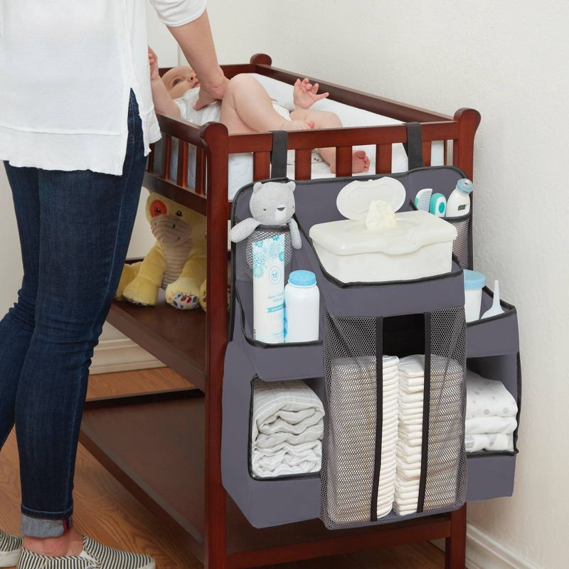 slide 3 of 7, L.A. Baby LA Baby Diaper Caddy and Nursery Organizer for Baby's Essentials - Gray, 1 ct
