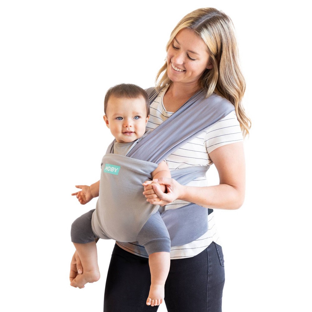 slide 2 of 8, Moby Easy-Wrap Baby Carrier - Smoked Pearl, 1 ct