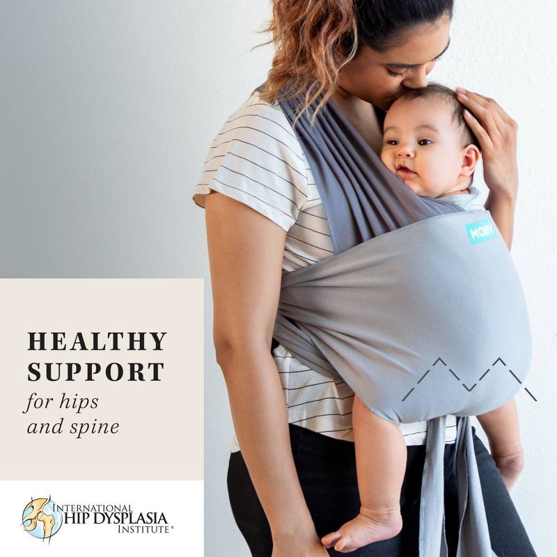 slide 6 of 12, Moby Easy-Wrap Baby Carrier - Smoked Pearl, 1 ct