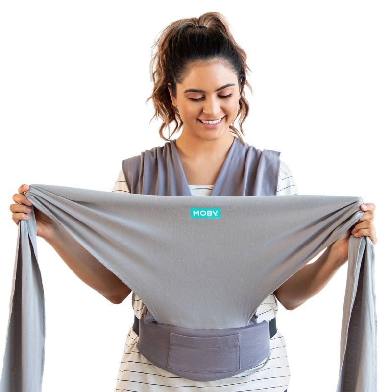 slide 9 of 12, Moby Easy-Wrap Baby Carrier - Smoked Pearl, 1 ct