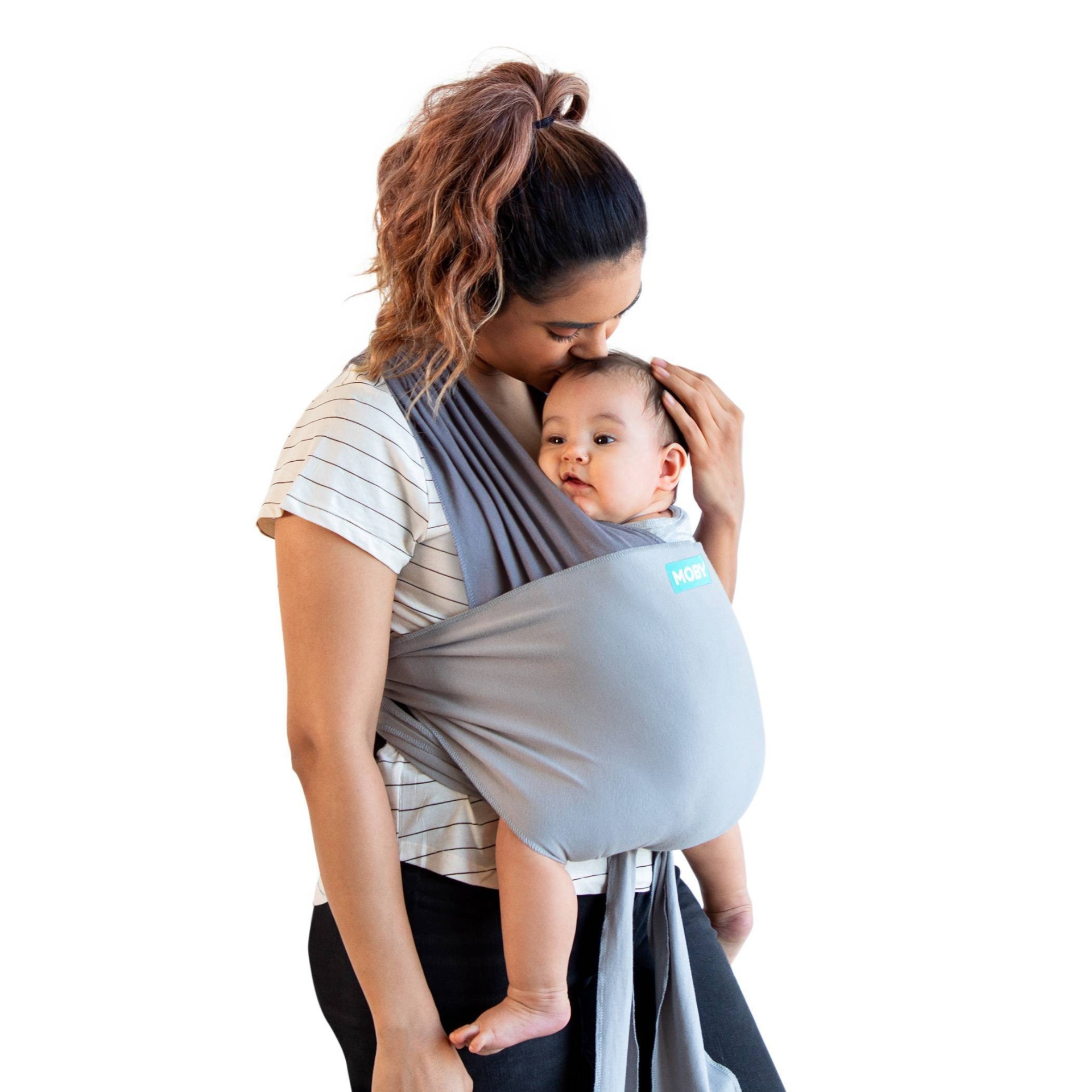 slide 1 of 8, Moby Easy-Wrap Baby Carrier - Smoked Pearl, 1 ct
