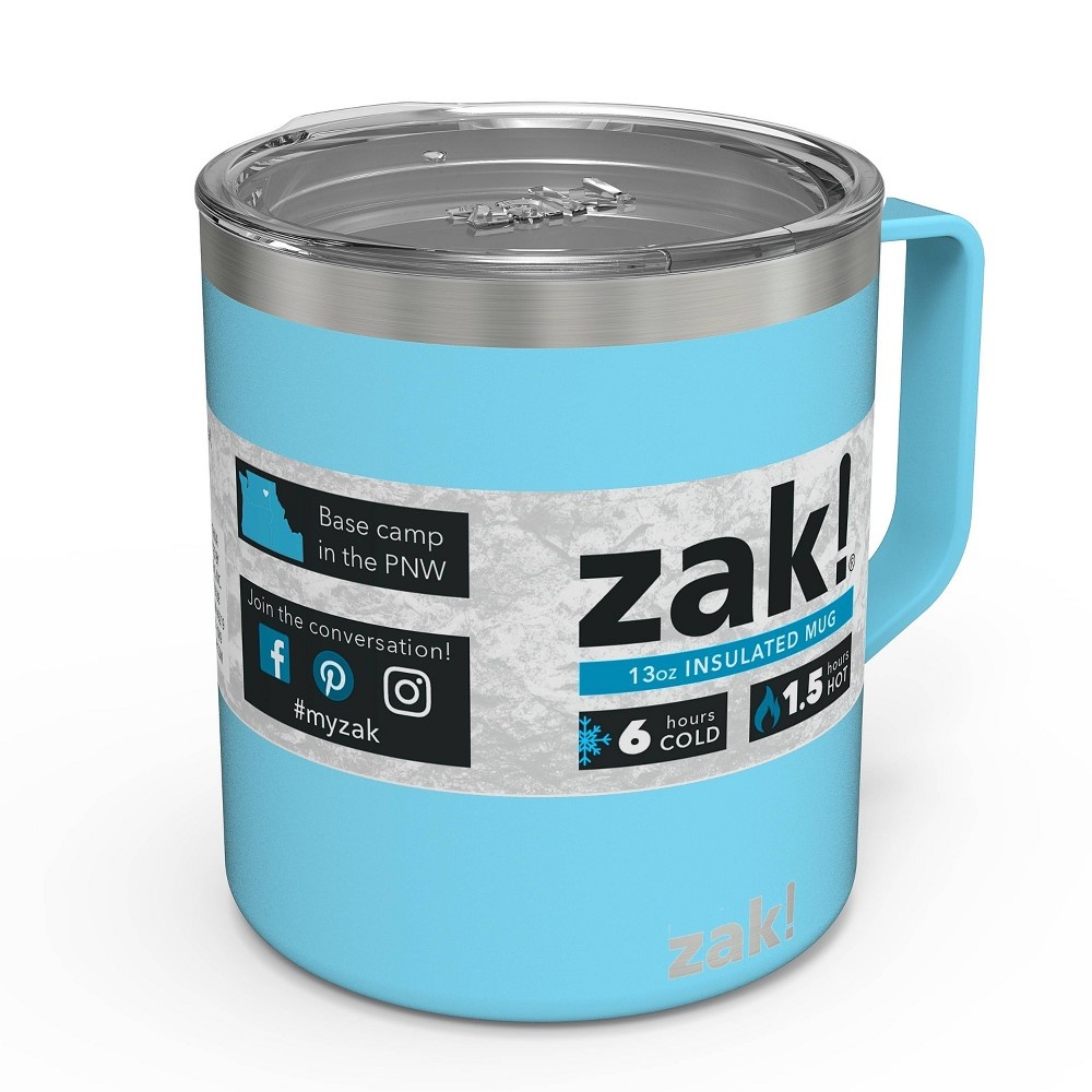 slide 3 of 7, Zak! Designs Double Wall Stainless Steel Explorer Mug - Purist Blue, 13 oz