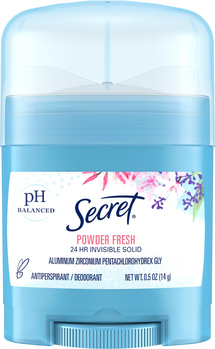 slide 2 of 3, Secret Invisible Solid Antiperspirant and Deodorant, Powder Fresh, 0.5 oz, 0.5 oz