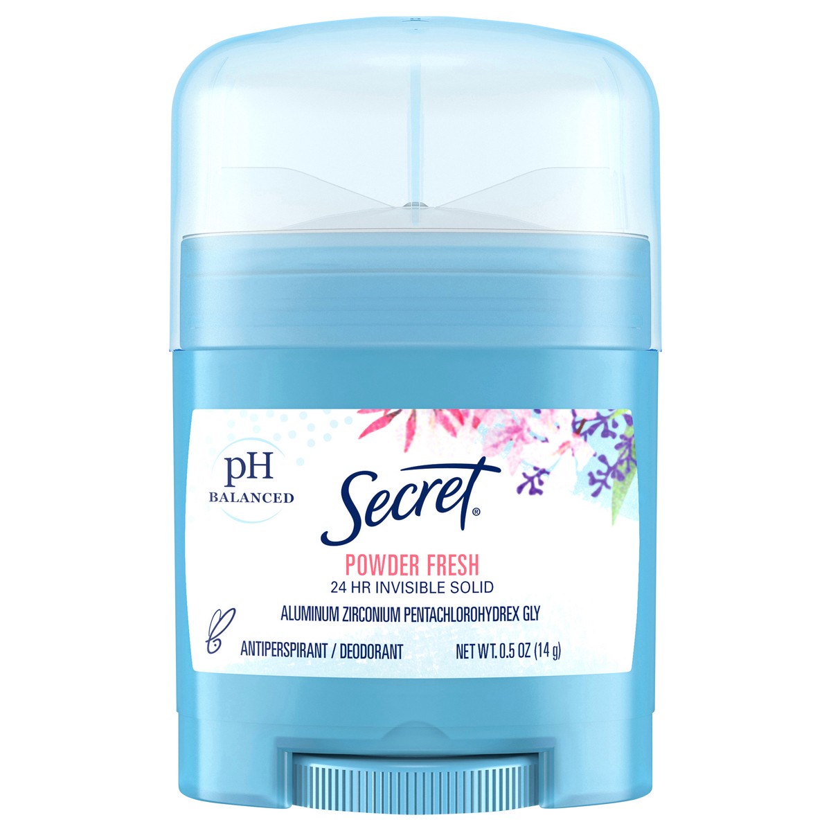 slide 1 of 3, Secret Invisible Solid Antiperspirant and Deodorant, Powder Fresh, 0.5 oz, 0.5 oz