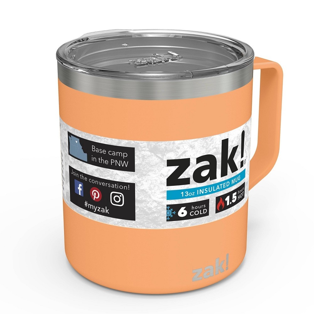 slide 3 of 7, Zak! Designs Double Wall Stainless Steel Explorer Mug - Cantaloupe, 13 oz