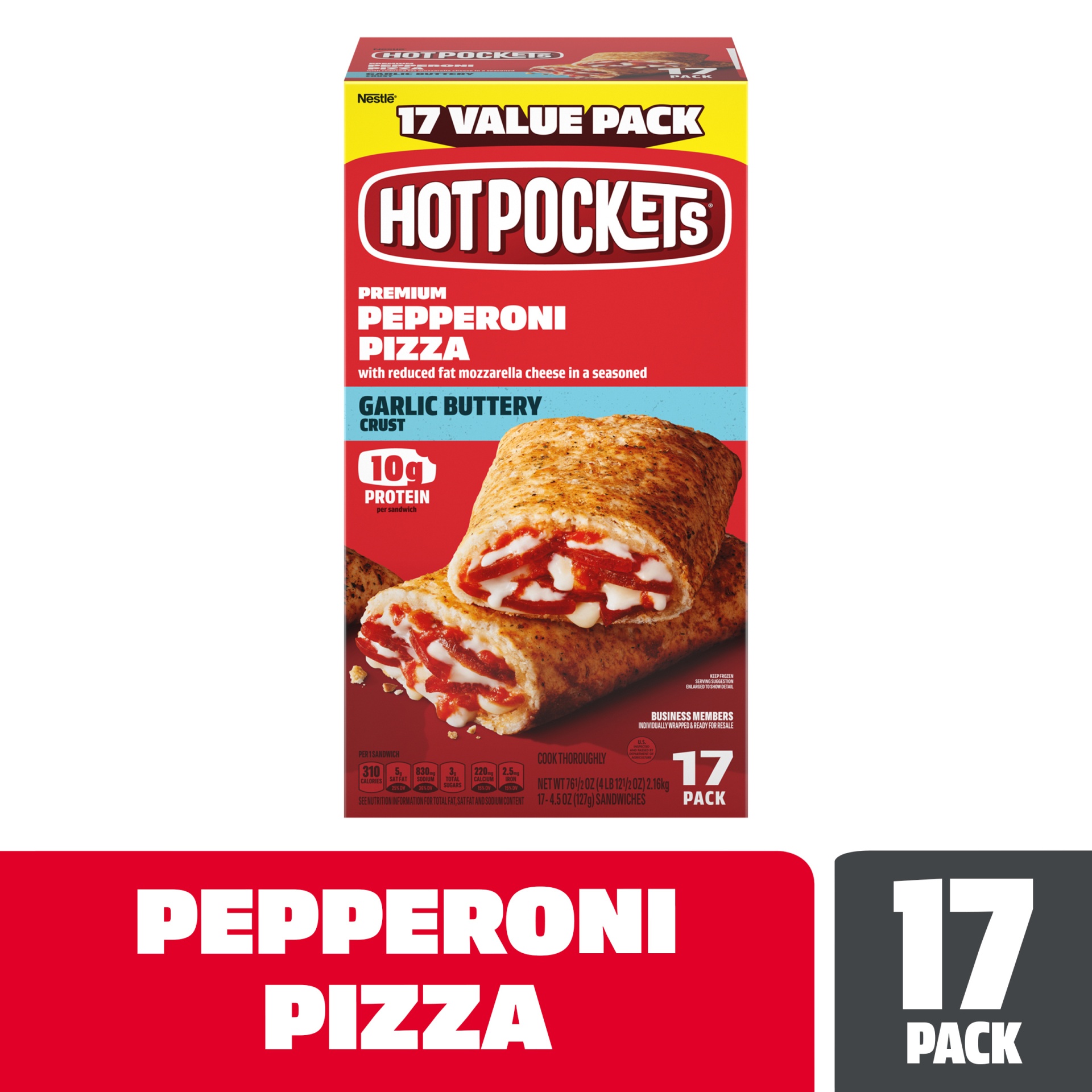 Hot Pockets Sandwiches, Garlic Buttery Crust, Pepperoni Pizza