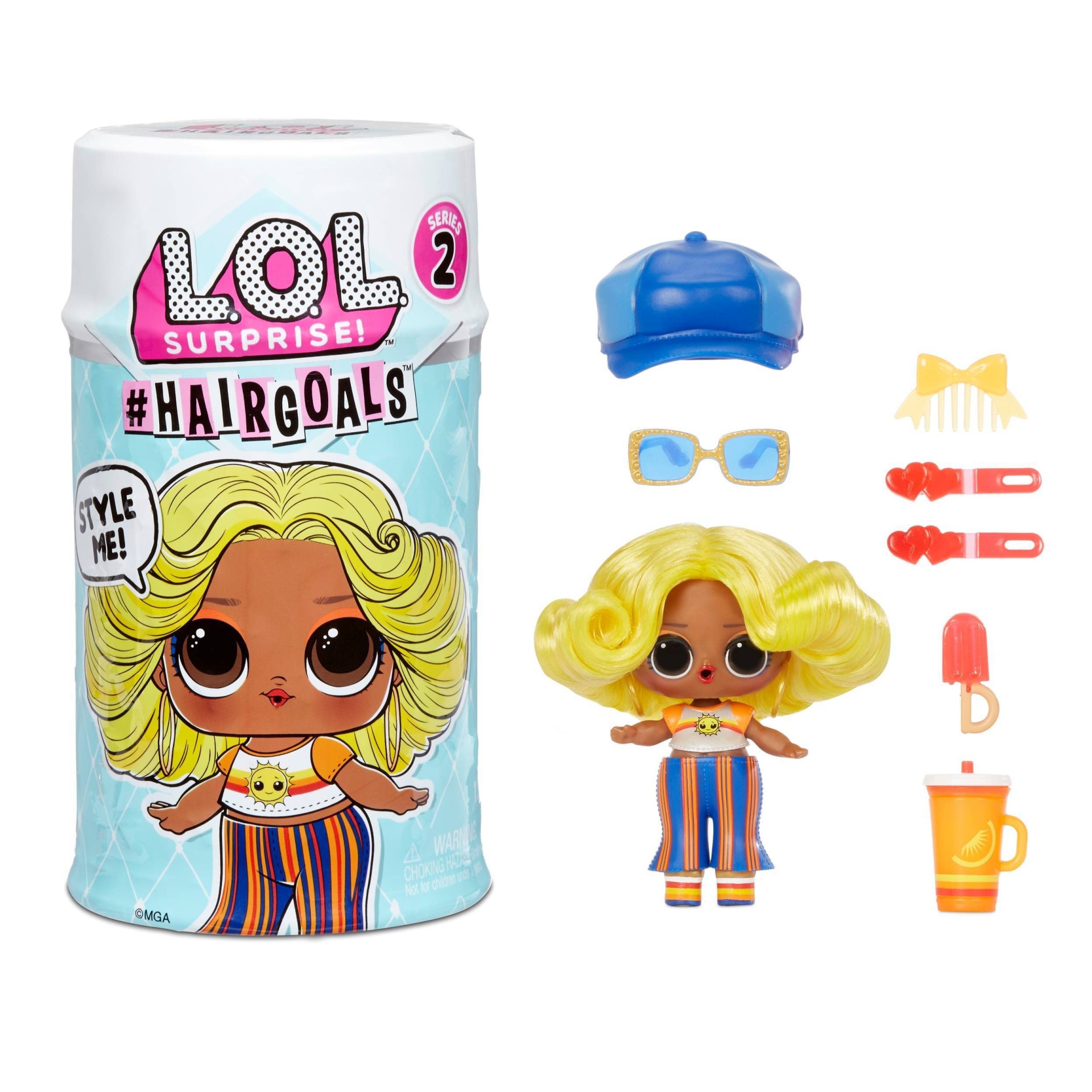 slide 1 of 6, L.O.L. Surprise! #Hairgoals Series 2 Doll with Real Hair and 15 Surprises, 1 ct