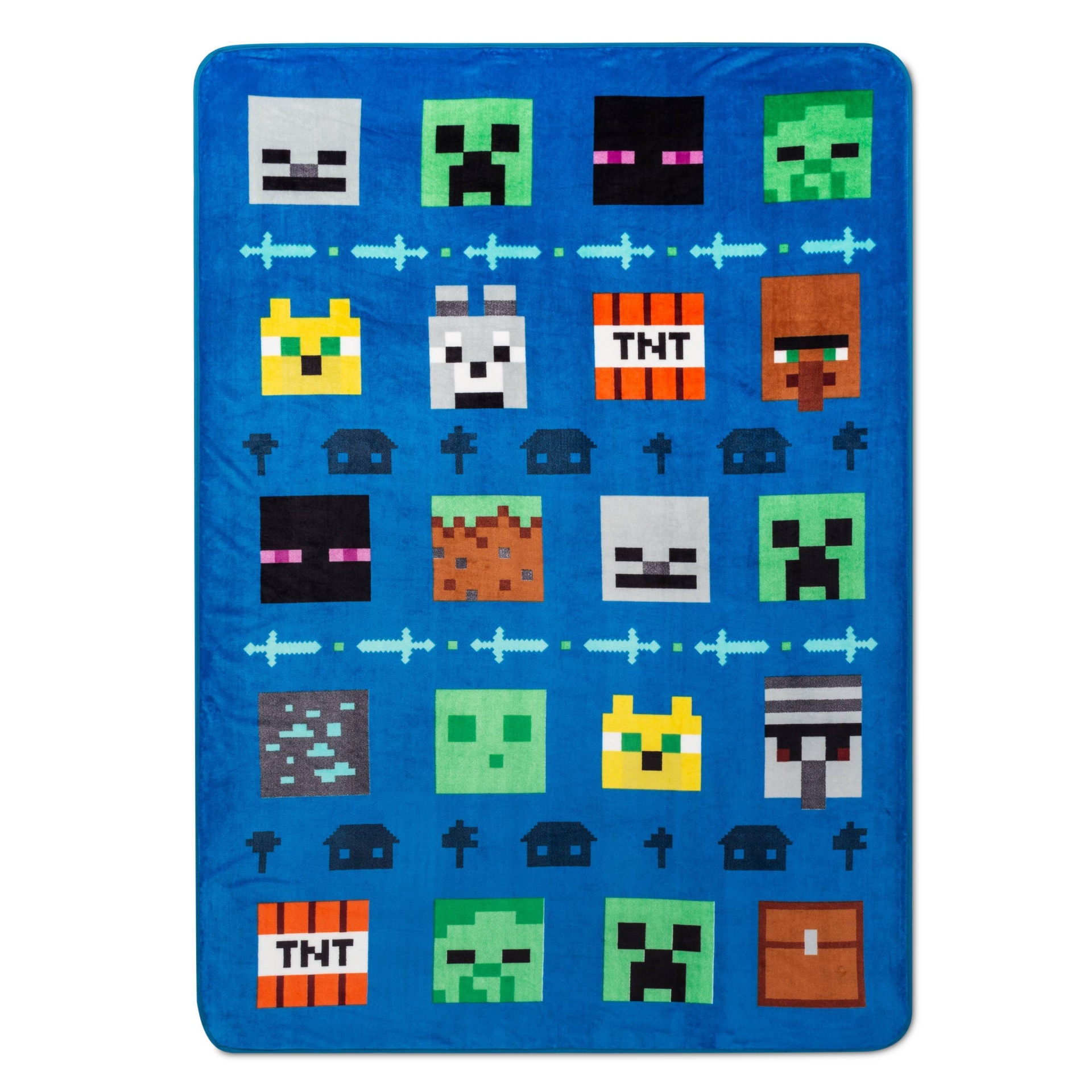 slide 1 of 1, Minecraft Creeper Printed Blanket, 1 ct