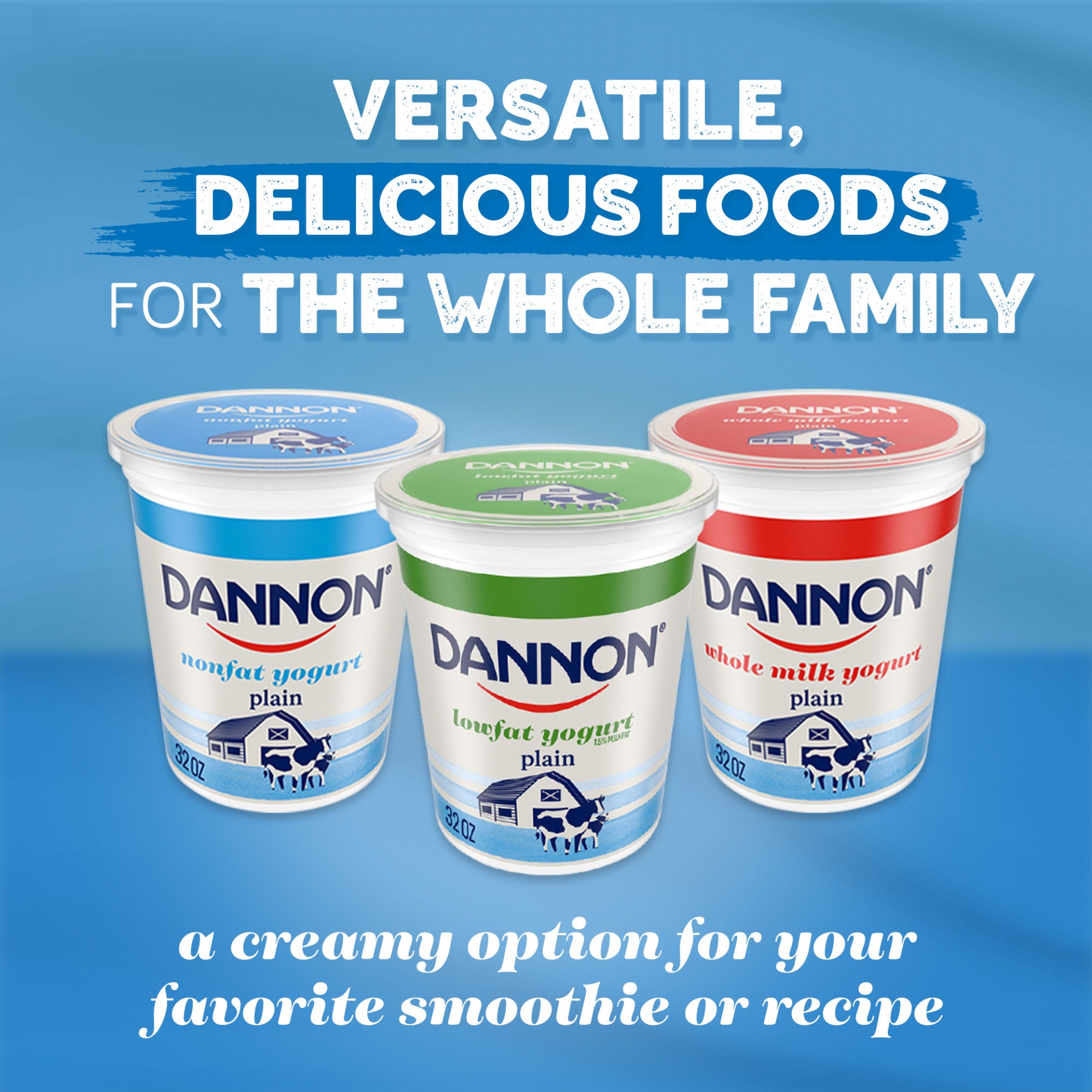 slide 5 of 7, Dannon Whole Milk Non-GMO Project Verified Plain Yogurt, 32 oz