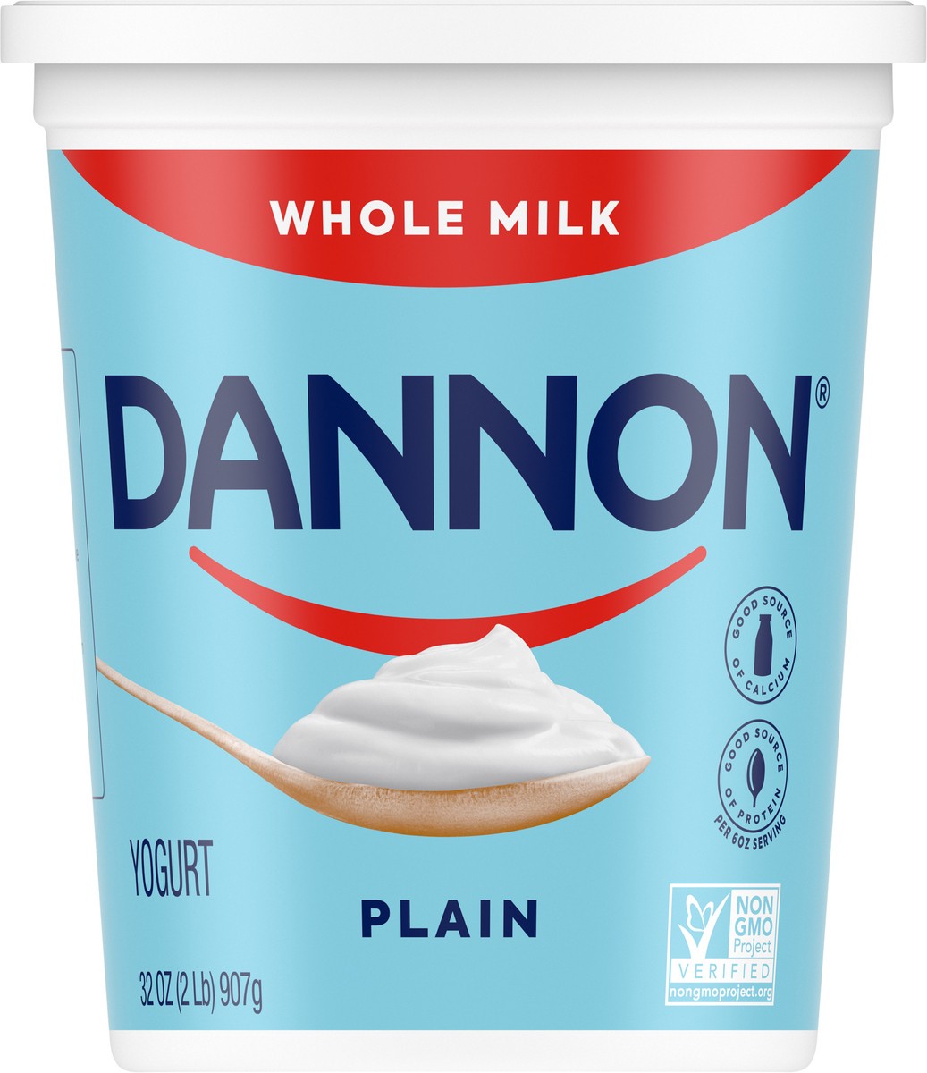 slide 3 of 9, Dannon All Natural Whole Milk Plain Yogurt, 32 oz
