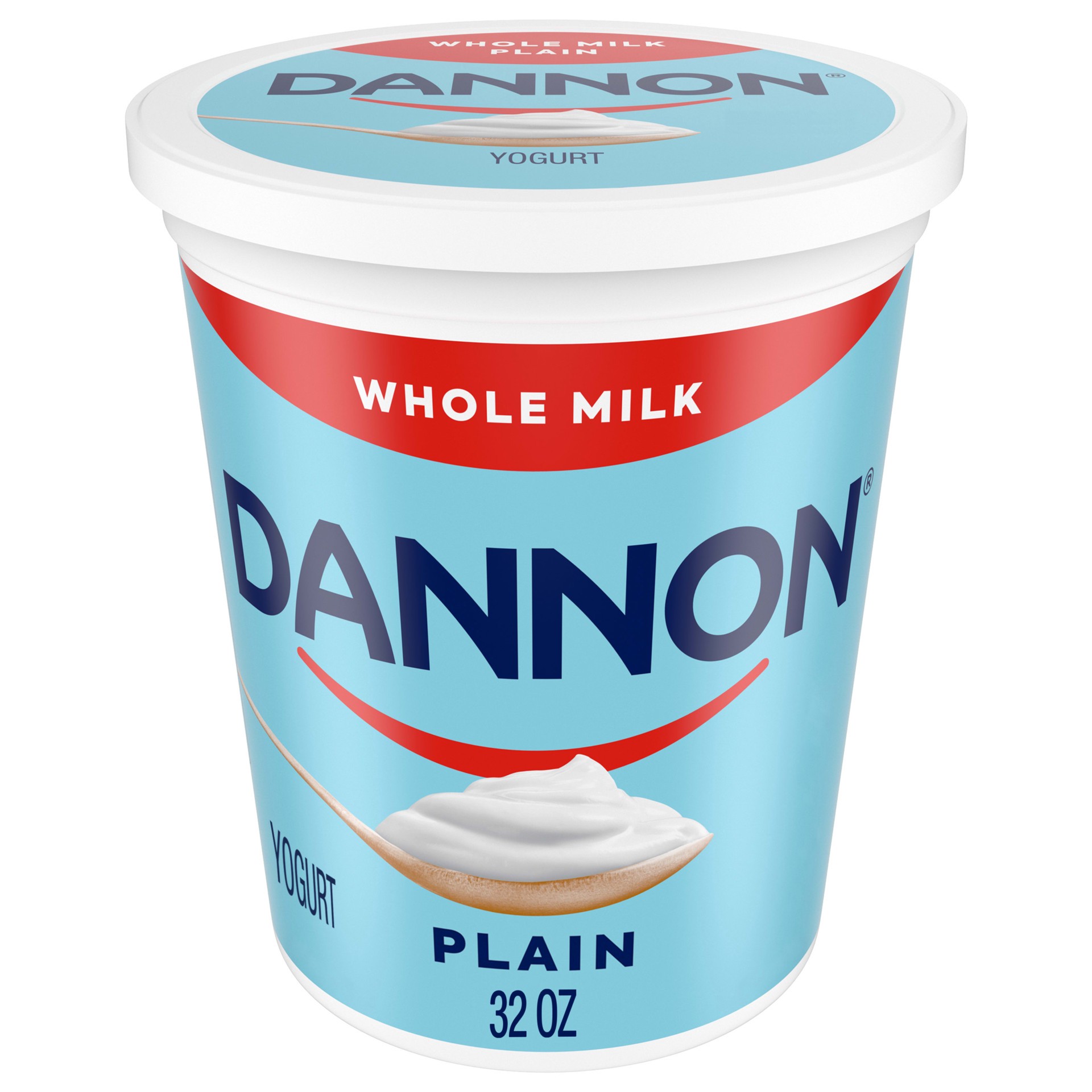 slide 1 of 9, Dannon All Natural Whole Milk Plain Yogurt, 32 oz