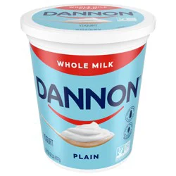 Dannon Plain Whole Milk Yogurt, 32 OZ Quart