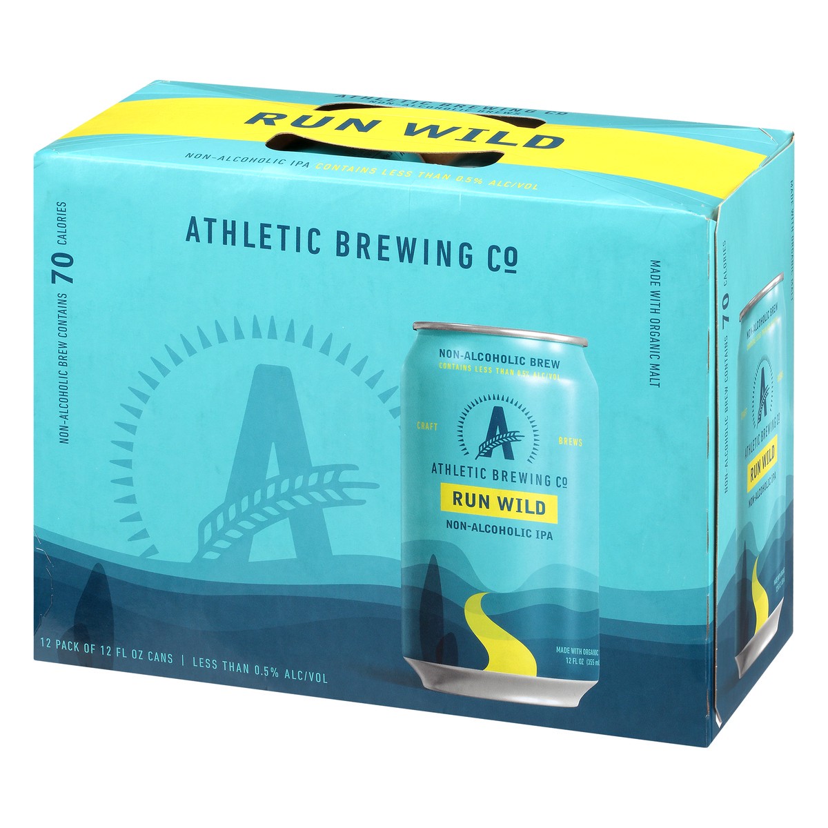 slide 7 of 9, Athletic Brewing Beer, Run Wild, IPA, Non-Alcoholic, 12 Pack, 12 ct; 12 oz
