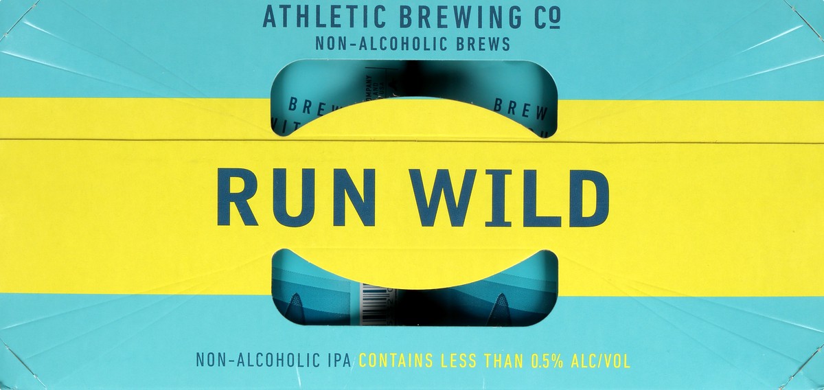 slide 9 of 9, Athletic Brewing Beer, Run Wild, IPA, Non-Alcoholic, 12 Pack, 12 ct; 12 oz