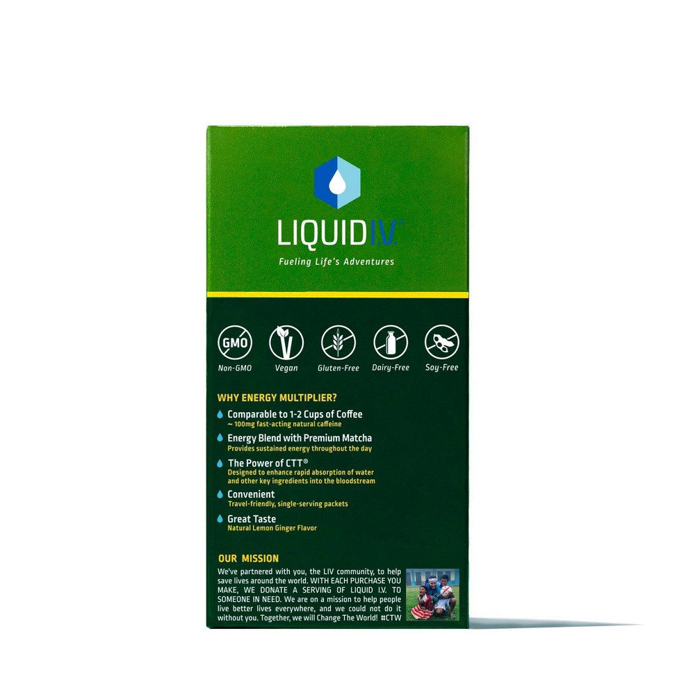 slide 3 of 7, Liquid I.V. Energy Multiplier Supplements - Lemon Ginger - 10ct, 10 ct