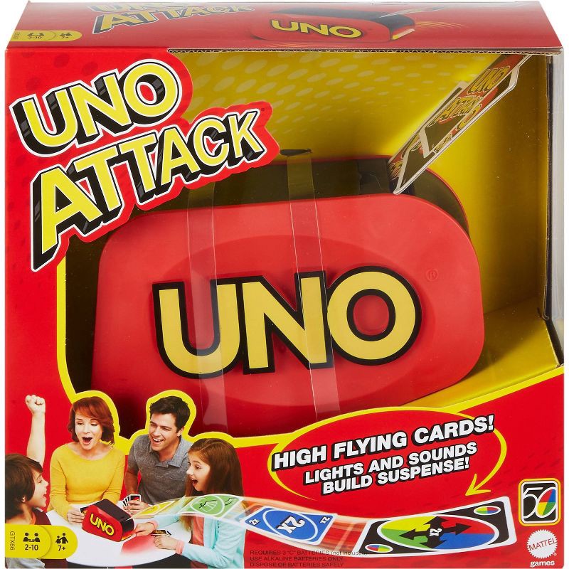 slide 6 of 6, UNO Attack Card Game, Gifts for Kids and Family Night, Card Launcher, 1 ct