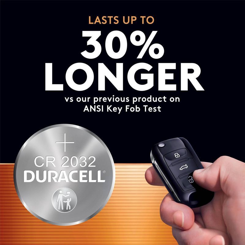 slide 4 of 6, Duracell 2032 Lithium Coin Battery - 4pk Specialty Battery w/ Bitterant Technology, 4 ct