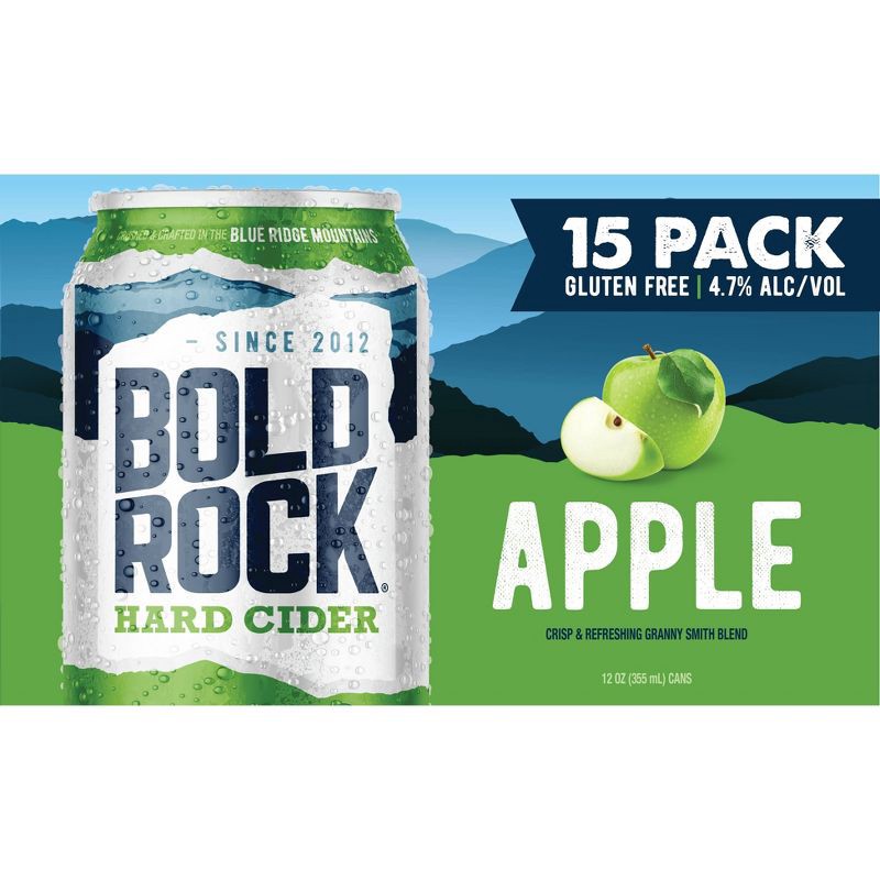 slide 2 of 3, Bold Rock Hard Apple Cider - 15pk/12 fl oz Cans, 15 ct; 12 fl oz