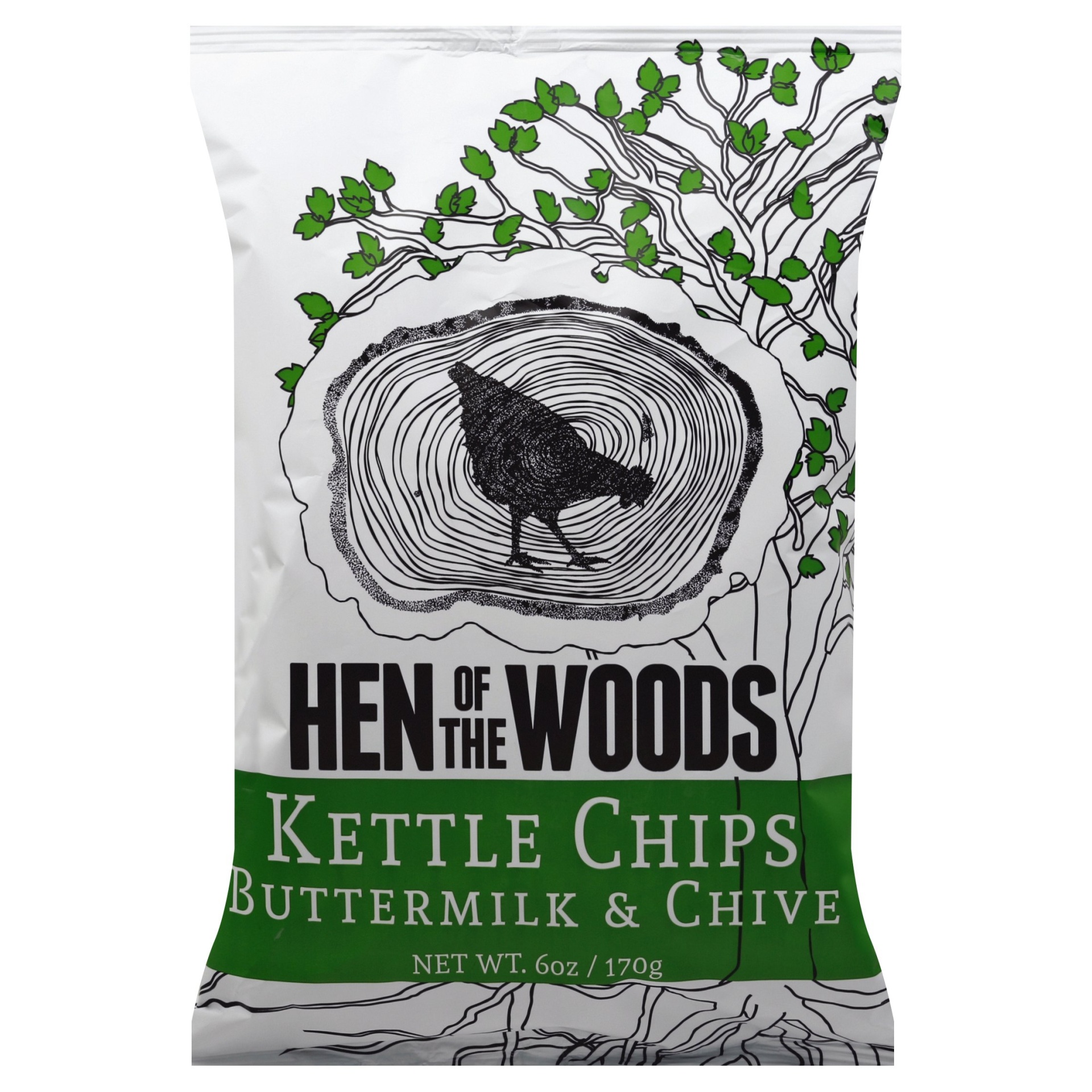 slide 1 of 1, Hen Of The Woods Buttermilk & Chive Kettle Chips, 6 oz